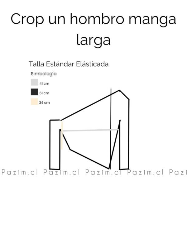 Crop un hombro manga larga - Imagen 3