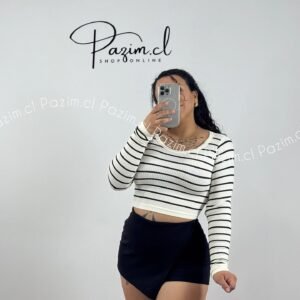 Crop rib rayado