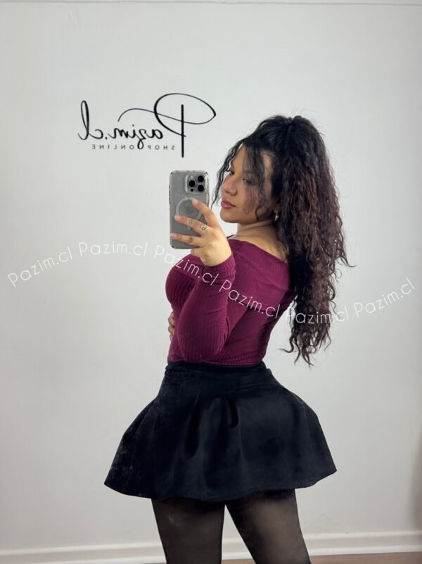 Falda short tableada gamuza - Imagen 5