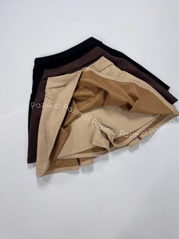 Falda short tableada gamuza - Imagen 2