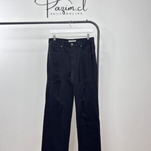 Moms jeans negro elásticado #2205