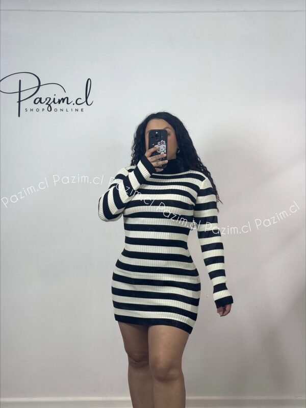 Vestido beatle rayado