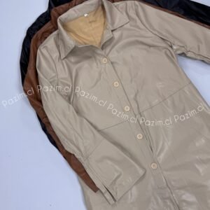 Chaqueta cuerina larga