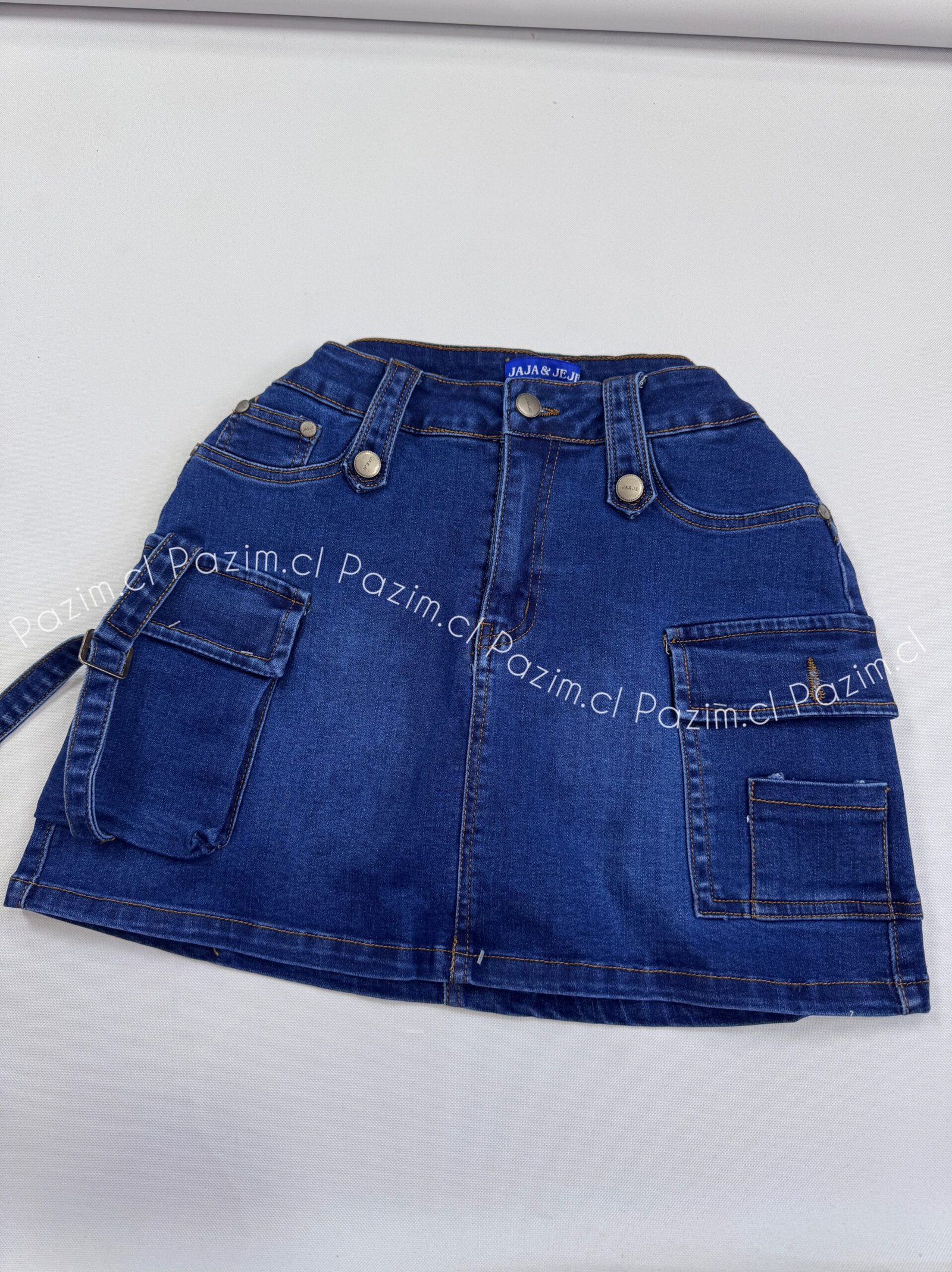 Falda short cargo azul