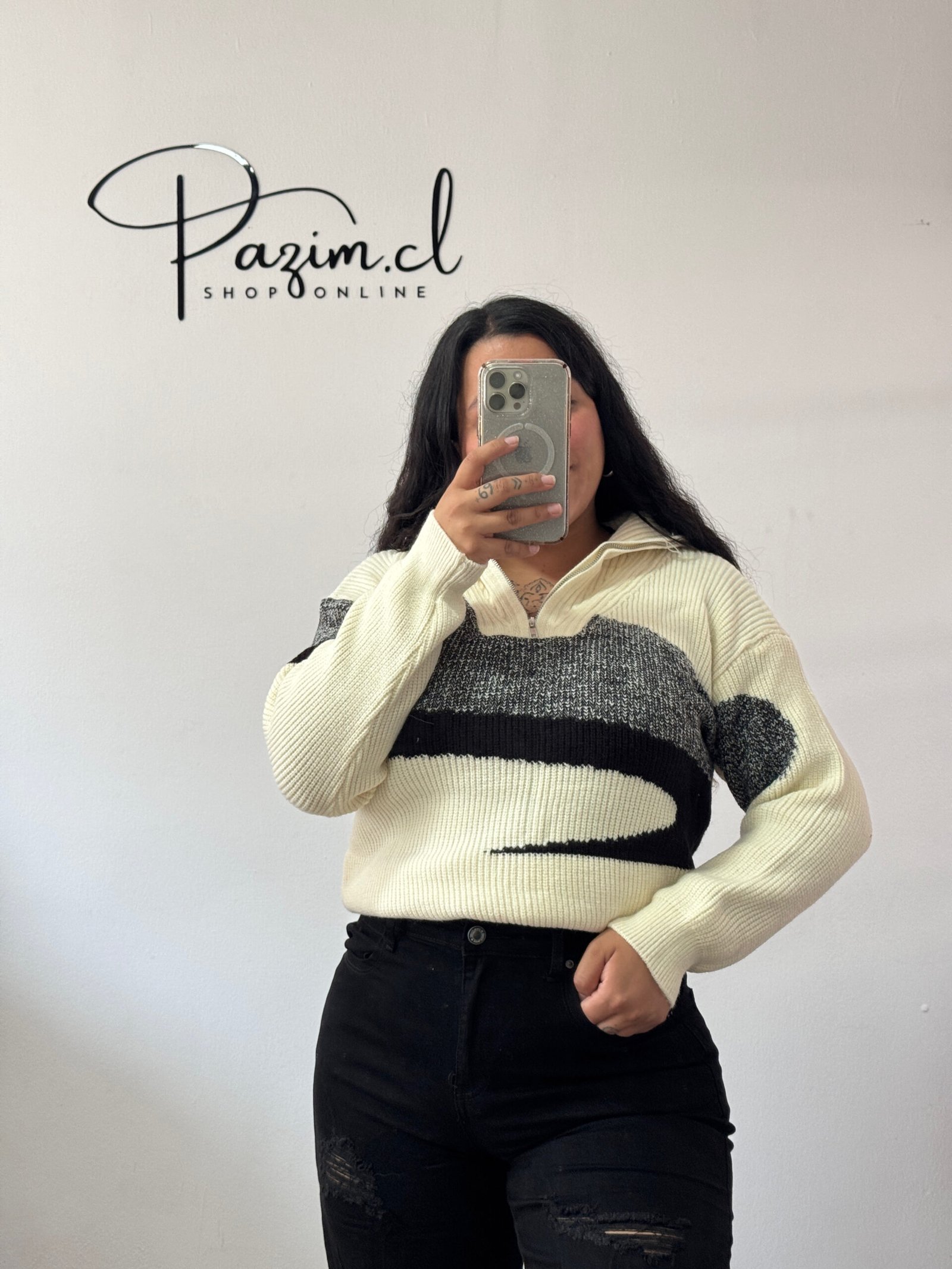 Sweater cierre medio