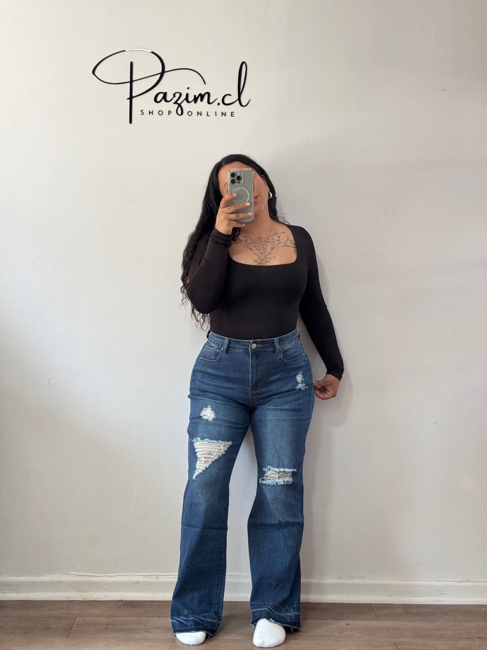 Wide leg azul destroyer