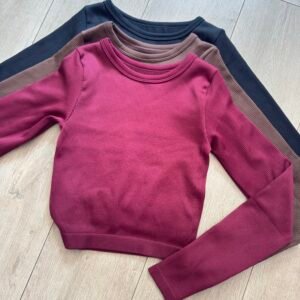 Crop rib redondo cuello alto