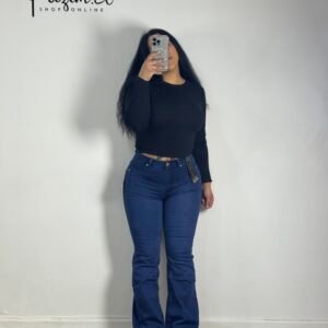 Menina flare azul push up