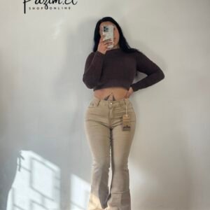 Flare push up beige