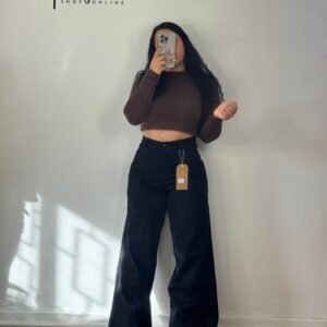 Wide leg push up negro  jeje