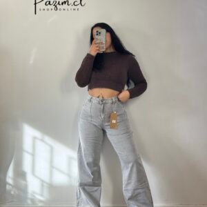 Wide leg push up gris