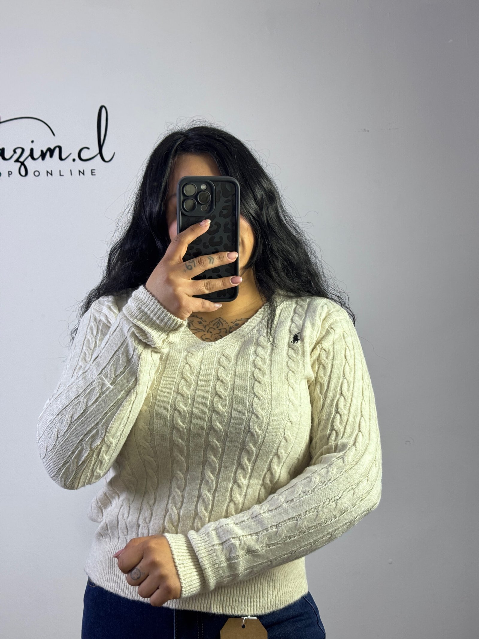 Sweater trenzado V - Imagen 3