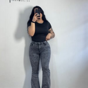 Flare jeans gris oscuro premium