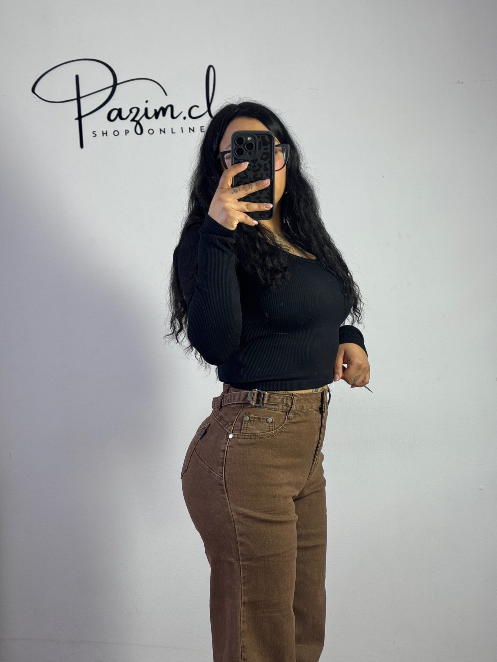 Wide leg café cintura ajustable - Imagen 3