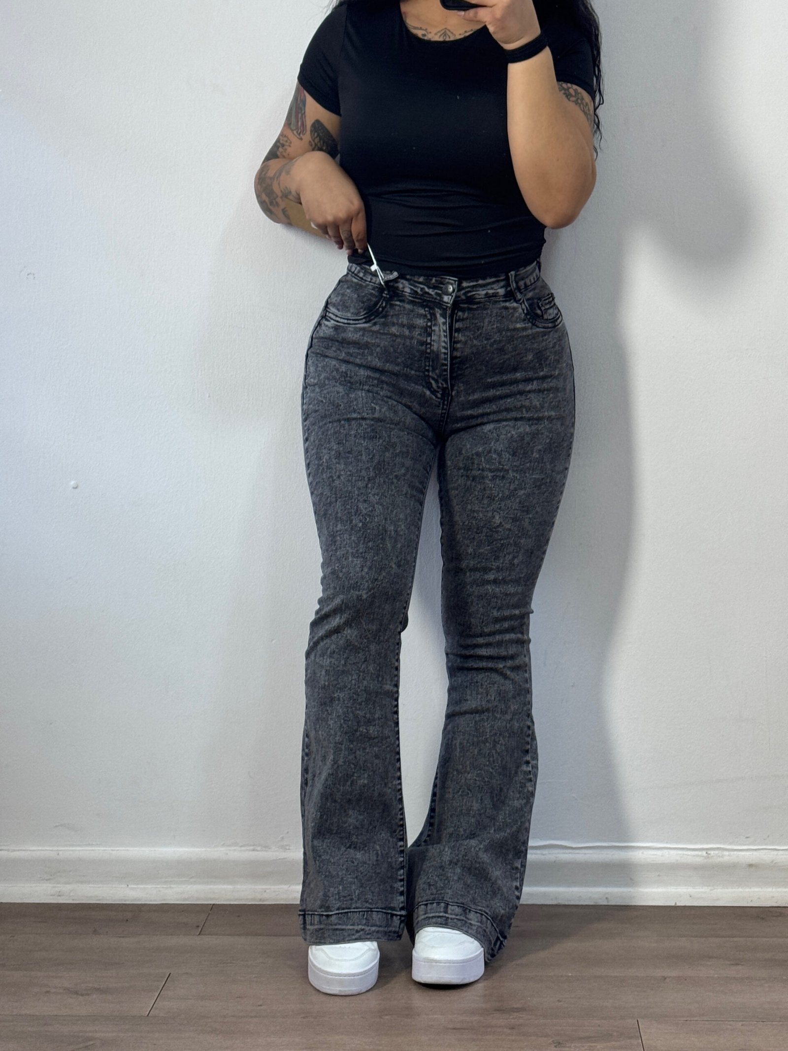 Flare jeans gris oscuro premium - Imagen 2