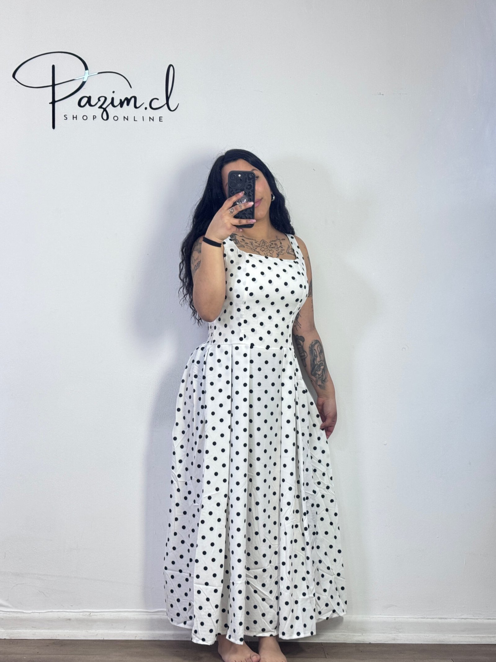 Vestido largo lunares