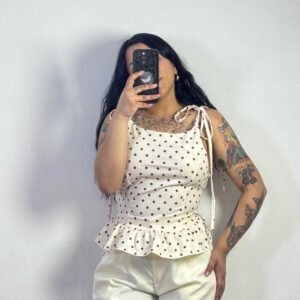 Crop lunares peplum