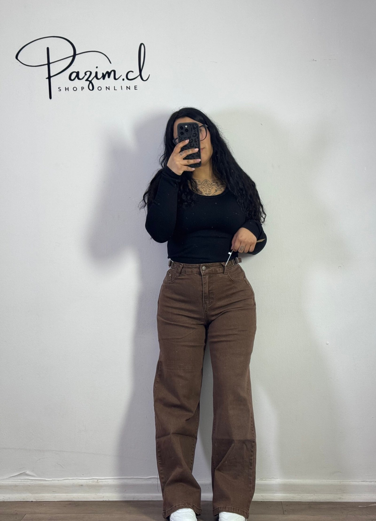 Wide leg café cintura ajustable - Imagen 4