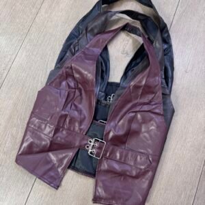 Crop cuerina cinturon
